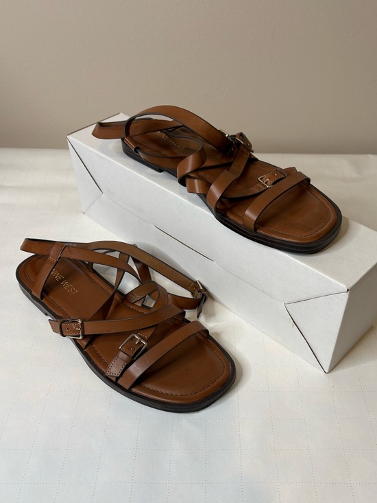 Nine West Shoes - Nine West sz 7 Brown Gladiator Strappy Flat Sandals New No Box (22)